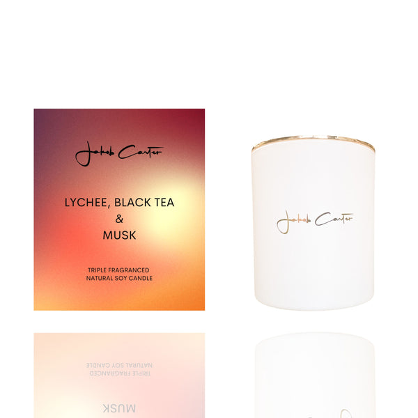 LYCHEE, BLACK TEA & MUSK TRIPLE SCENTED SOY CANDLE