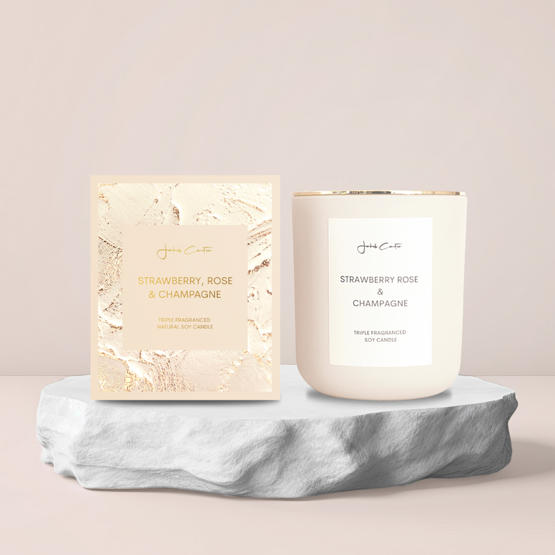 LARGE SOY CANDLES GOLD & CREAM PACKAGING