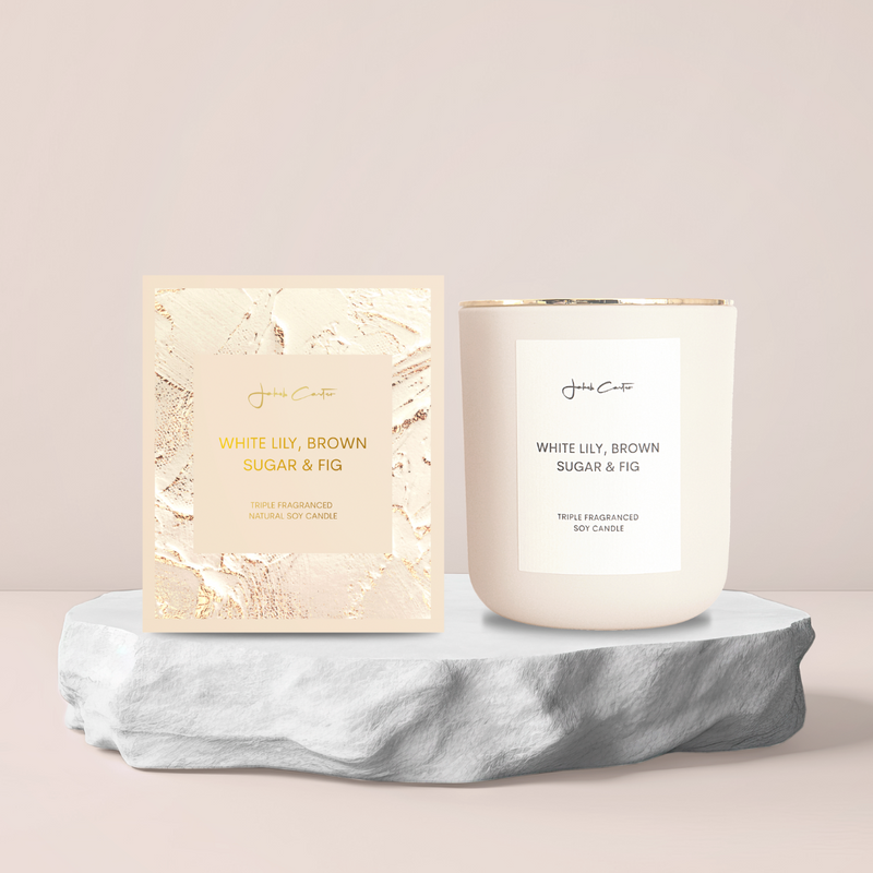 LARGE SOY CANDLES GOLD & CREAM PACKAGING