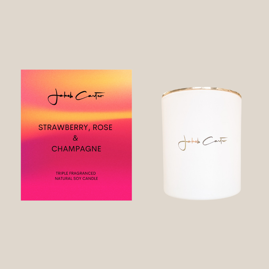 STRAWBERRY ROSE & CHAMPAGNE SOY CANDLE